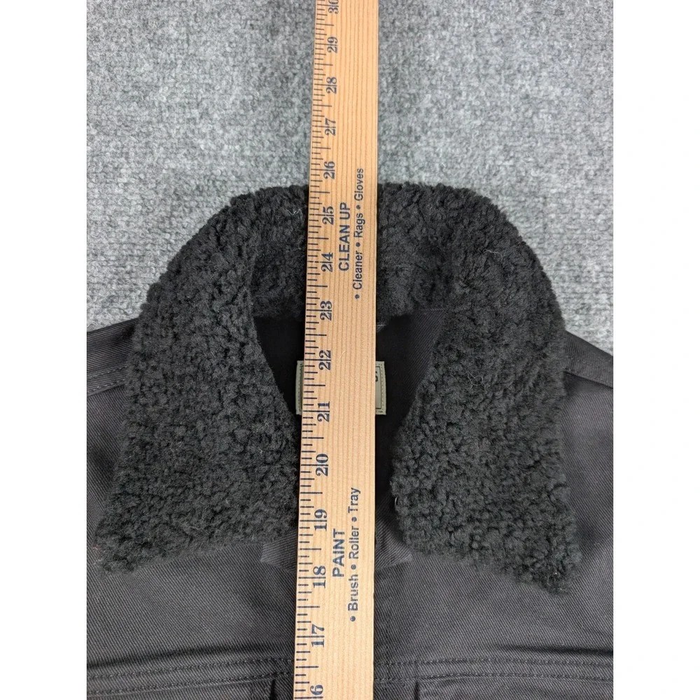 Tecovas Denim Trucker Jacket Mens Small Black Detachable‎ Sherpa Collar Western